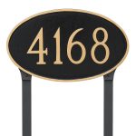 Classic Oval Large Address Sign Plaque with Lawn Stakes