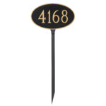 Classic Oval  Petite Address Sign Plaque with Lawn Stake