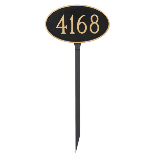 Classic Oval Small Address Sign Plaque with Stake