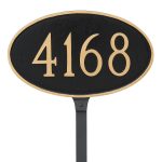 Classic Oval  Petite Address Sign Plaque with Lawn Stake