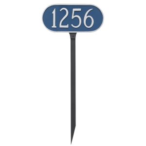 Oblong Address Sign Plaque with Lawn Stakes