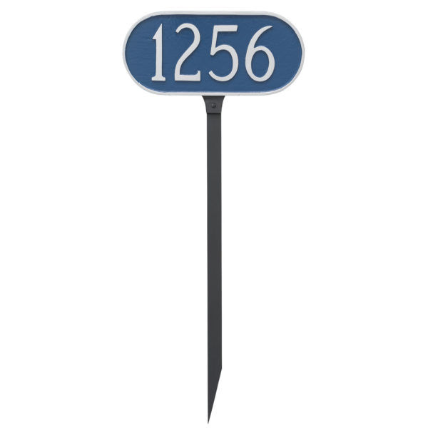 Oblong Address Sign Plaque with Lawn Stakes