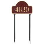 Standard One Line Lexington Arch Address Sign Plaque with Lawn Stakes