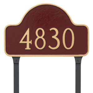 Standard One Line Lexington Arch Address Sign Plaque with Lawn Stakes