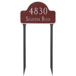 Standard Two Line Lexington Arch Address Sign Plaque with Lawn Stakes