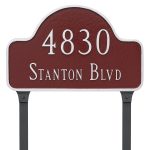 Standard Two Line Lexington Arch Address Sign Plaque with Lawn Stakes