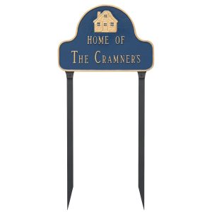 Home of Arch Address Sign Plaque with  Lawn Stakes