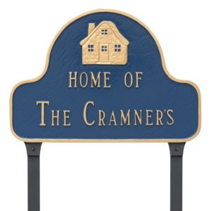 Home of Arch Address Sign Plaque with  Lawn Stakes