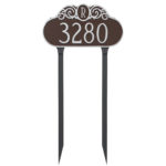 Decorative Monogram Address Sign Plaque with Lawn Stakes