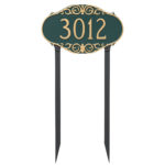 Victorian Address Sign Plaque with Lawn Stakes