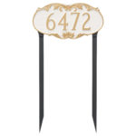 Charleston Address Sign Plaque with Lawn Stakes
