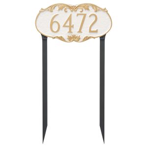 Charleston Address Sign Plaque with Lawn Stakes