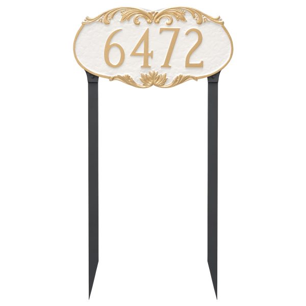 Charleston Address Sign Plaque with Lawn Stakes