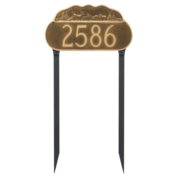 Deer Address Sign Plaque with Lawn Stakes