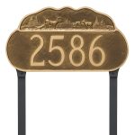 Deer Address Sign Plaque with Lawn Stakes