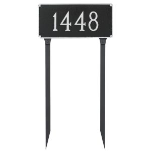 Madison Estate One Line Address Sign Plaque with Lawn Stakes