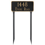 Madison Estate Two Line Address Sign Plaque with Lawn Stakes