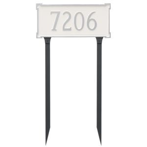New Yorker Estate One Line  Address Sign Plaque with Lawn Stakes