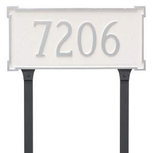 New Yorker Estate One Line  Address Sign Plaque with Lawn Stakes