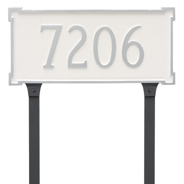 New Yorker Standard One Line Address Sign Plaque with Lawn Stakes