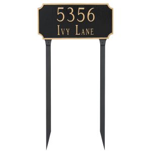 Princeton Standard Two Line Address Sign Plaque with Lawn Stakes