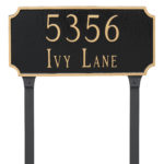 Princeton Estate Two Line  Address Sign Plaque with Lawn Stakes