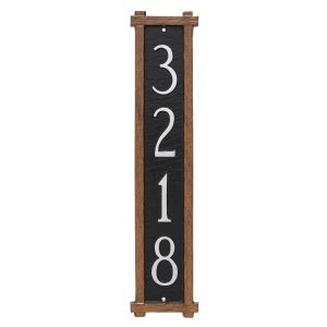 Mission Oak Column Address Sign Plaque