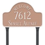 Welcome Arch Standard Address Sign Plaque with Lawn Stakes