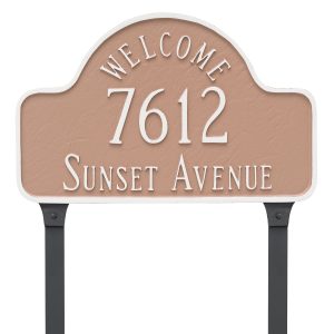 Welcome Arch Large Address Sign Plaque with Lawn Stakes