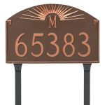 Sunburst Monogram Address Sign Plaque with Lawn Stakes