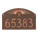 Sunburst Monogram Address Sign Plaque