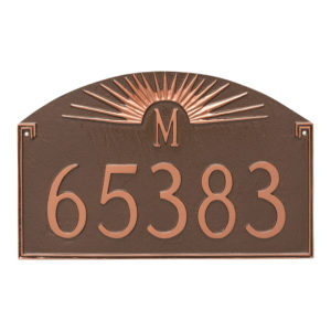 Sunburst Monogram Address Sign Plaque
