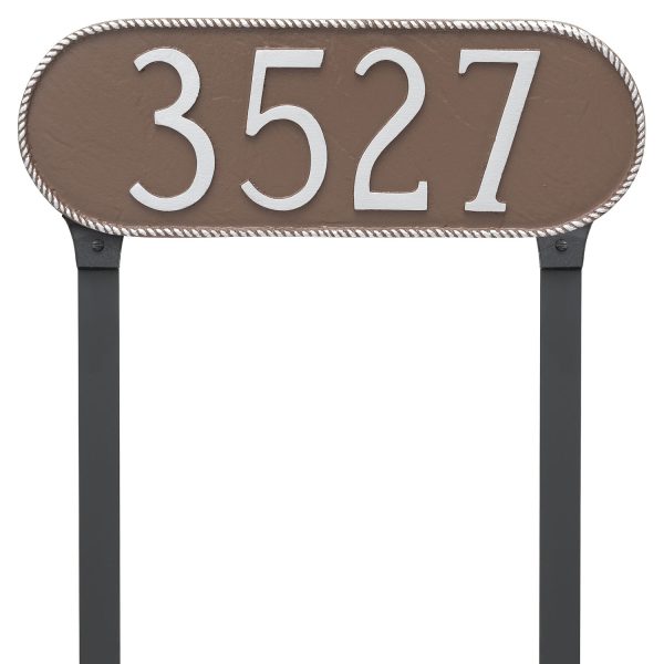 Rope Oblong Address Sign Plaque with Lawn Stakes