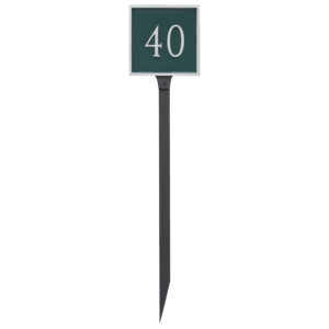 Classic Square Petite Address Sign Plaque with Lawn Stakes