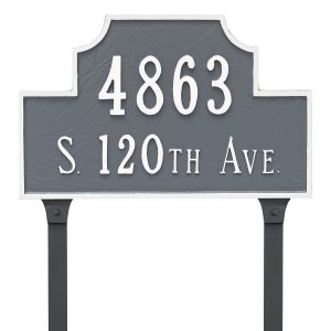 Beckford Standard Two Line Address Sign Plaque with Lawn Stakes