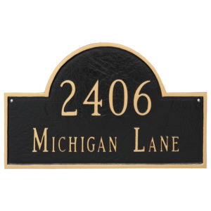Classic Arch Standard Two Line Address Sign Plaque