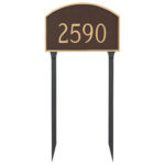 Prestige Arch Standard One Line Address Sign Plaque with Lawn Stakes
