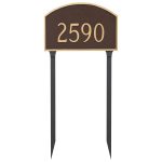 Prestige Arch Large One Line Address Sign Plaque with Lawn Stakes