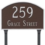 Prestige Arch Large Two Line Address Sign Plaque with Lawn Stakes