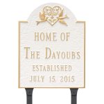 Dove and Heart Wedding Anniversary Sign Plaque with Lawn Stakes