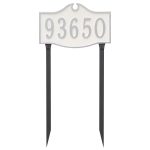 Colonial Standard One Line Address Sign Plaque with Lawn Stakes