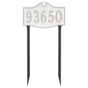 Colonial Standard One Line Address Sign Plaque with Lawn Stakes
