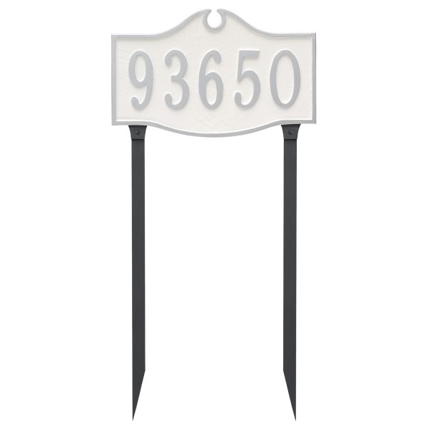 Colonial Standard One Line Address Sign Plaque with Lawn Stakes