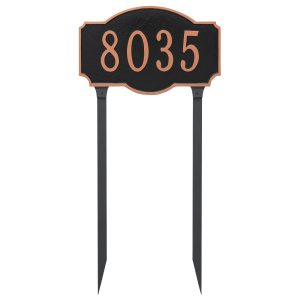 Montague Standard One Line Address Sign Plaque with Lawn Stakes