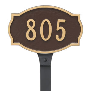 Cambridge Small Address Sign Plaque with Lawn Stake