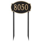 Cambridge Estate One Line Address Sign Plaque with Lawn Stakes