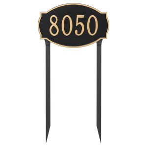 Cambridge Standard One Line Address Sign Plaque with Lawn Stakes