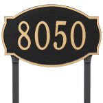 Cambridge Estate One Line Address Sign Plaque with Lawn Stakes