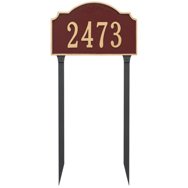 Vanderbilt Standard One Line Address Sign Plaque with Lawn Stakes