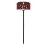 Fleur de Lis Prestige Arch Petite Address Sign Plaque with Lawn Stake